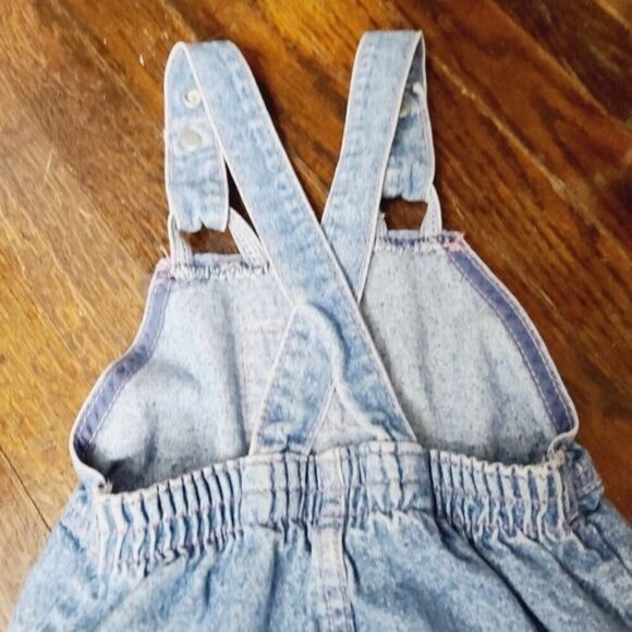 Vintage 80s 90s Lee Jeans Girls Denim Overalls Cottagecore Retro 4T - Picture 11 of 11
